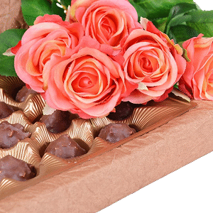 باقة الورد والشوكولاتة