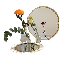 باقة الورد مع المرايا