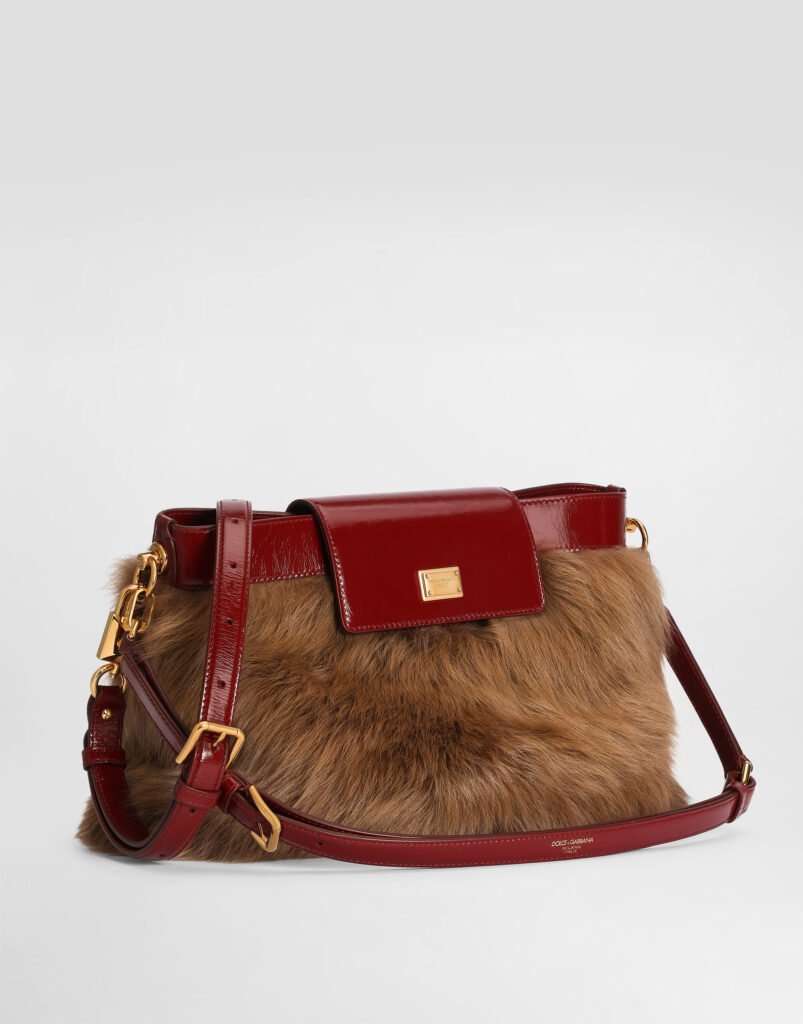 Vittoria fur and calfskin shoulder bag