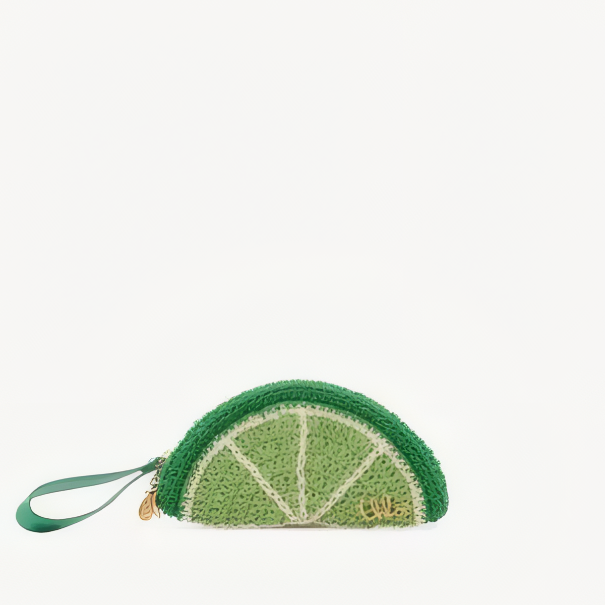 Chloé Tropicus Lime Slice pouch in waxed cord