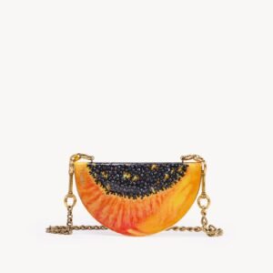 Chloé Tropicus papaya minaudière in brass