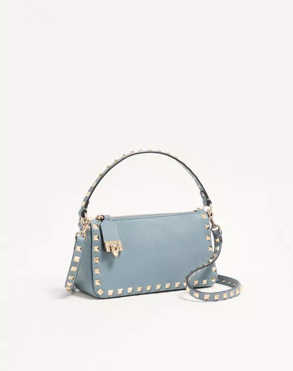 Small Rockstud Grainy Calfskin Crossbody Bag