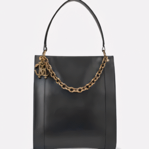 Black Shopper Bag with Chain