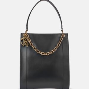Black Shopper Bag with Chain