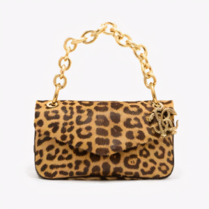Small Bag With Leopard Skin Print And Chain