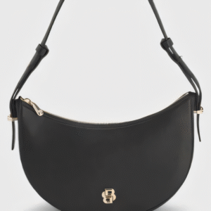 Leather shoulder bag with Double B monogram