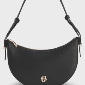 Leather shoulder bag with Double B monogram
