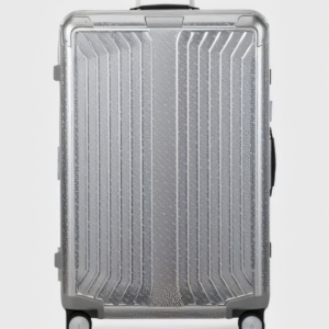 BOSS x Samsonite silver aluminium suitcase 76cm