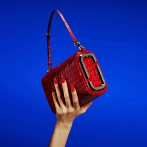 The Glossy Croc Snapshot Shoulder Bag