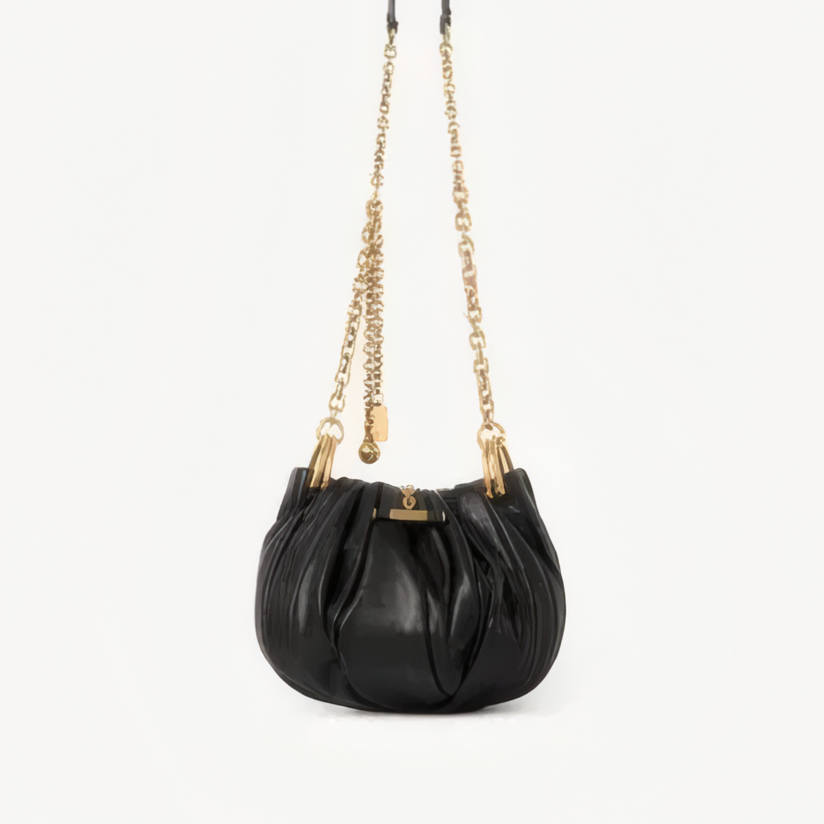 Chloé Plissé shoulder bag with chain in pleated leather