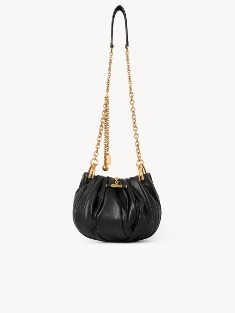 Chloé Plissé shoulder bag with chain in pleated leather