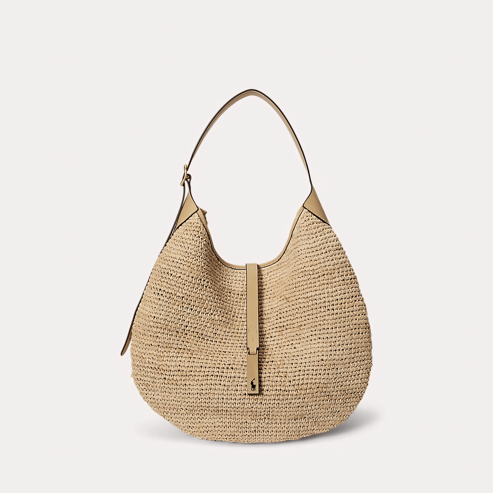 Polo ID Raffia Large Shoulder Bag