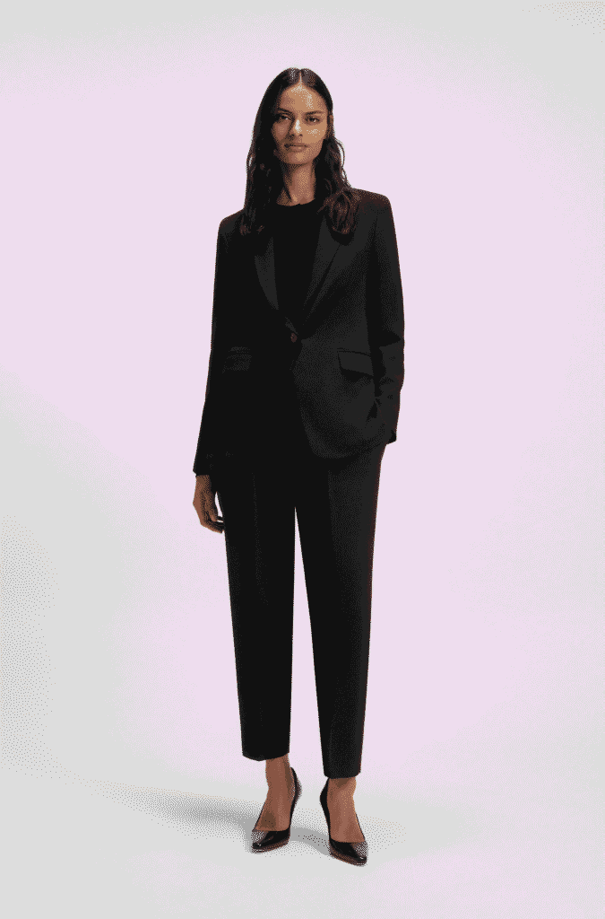 Regular-fit jacket in crease-resistant crepe