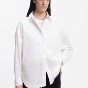 Oversized-fit blouse in cotton poplin