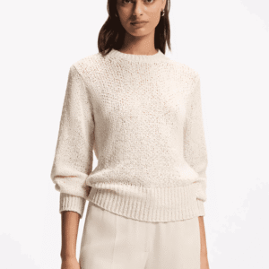Cotton-blend sweater with structured knit